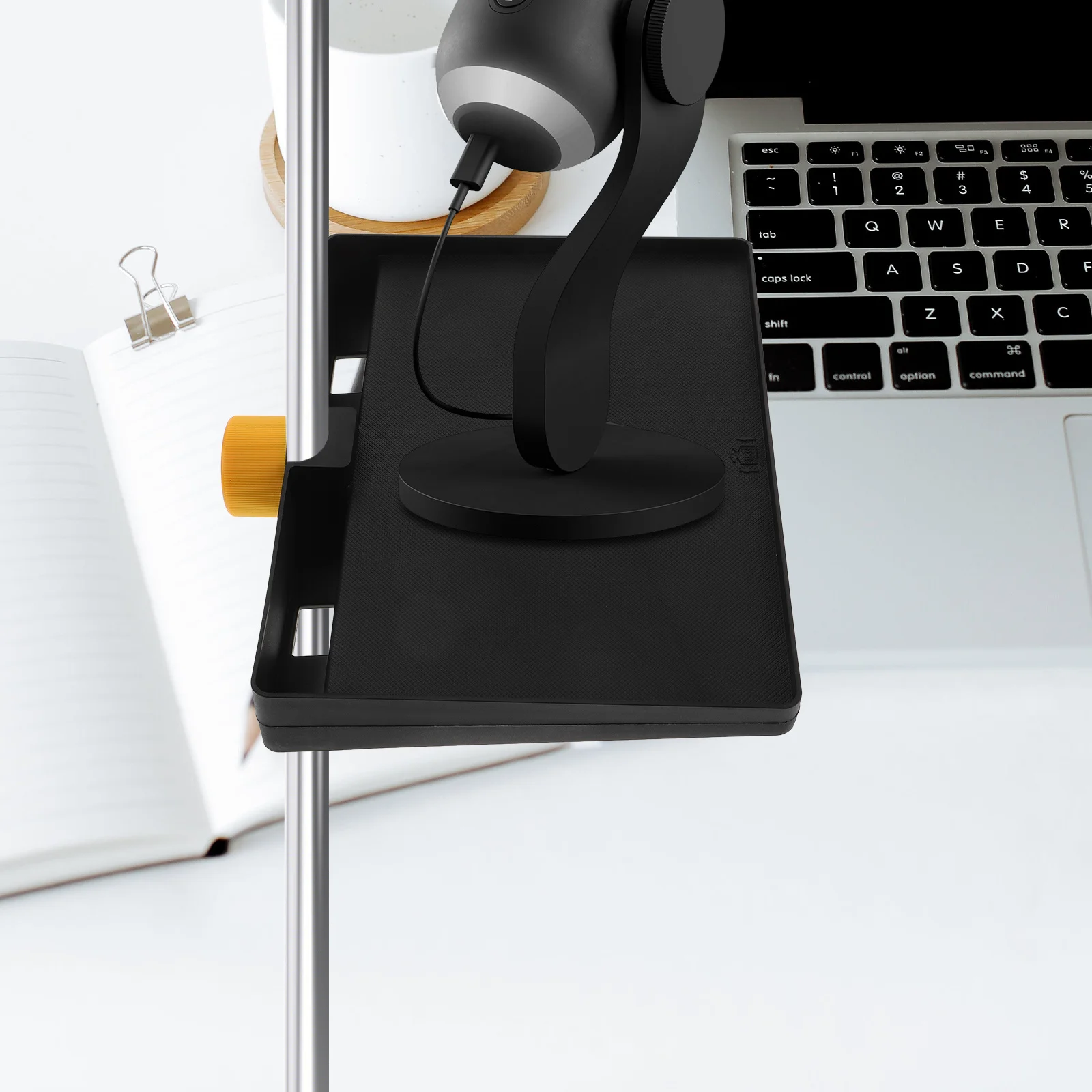 

1pcs Microphone Stand Tray Knob Design Sturdy Non-Slip For Phone Mic Holder Sound Card Storage Live Streaming Rack Plastic