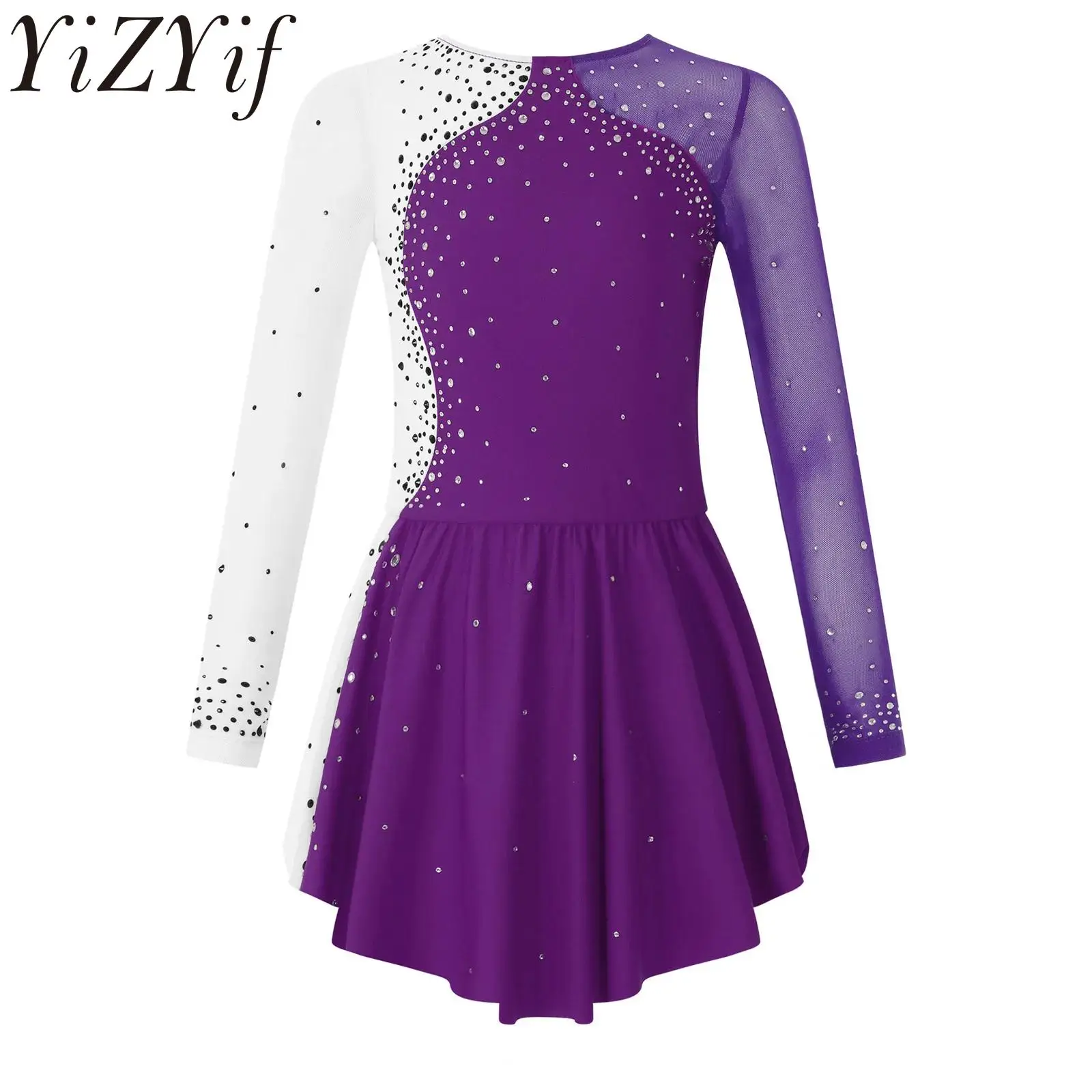 

Детское балетное гимнастическое трико для девочек, платье с длинными рукавами, лирический танцевальный костюм балерины для выступлений и соревнований, мероприятий