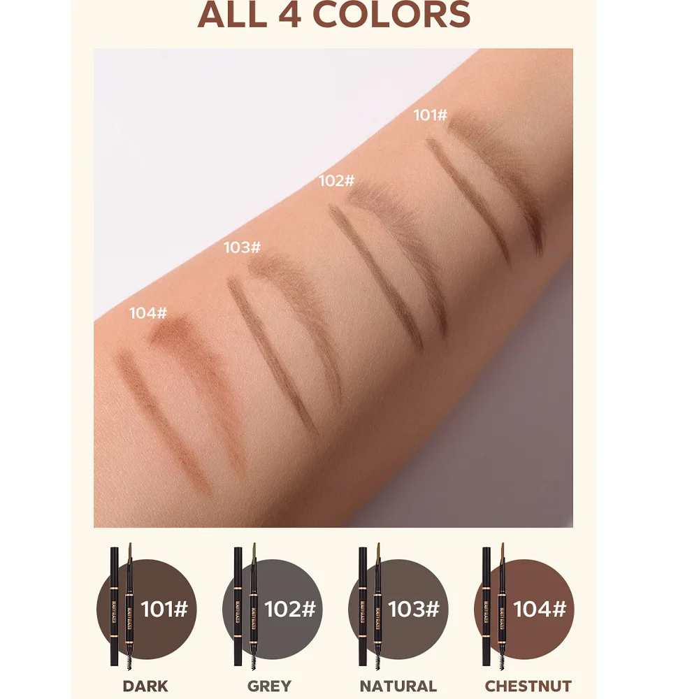 BEAUTY GLAZED Matita per sopracciglia automatica a doppia testa Penna per sopracciglia facile da usare a lunga durata impermeabile
