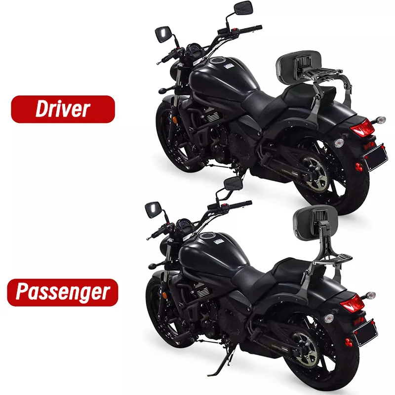 Adjustable Rider Driver Passenger Backrest Sissy Bar for Kawasaki Vulcan S 650 EN650 VN650 2015-2026