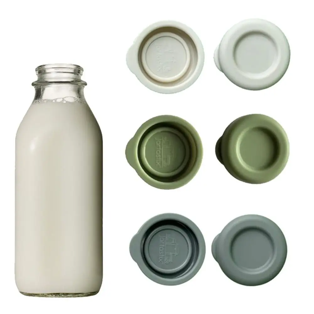3pcs Accessories Reusable Milk Bottle Caps Silicone Universal Water Bottle Caps Spare Parts Bottle Lids for Stanpac & Libbey