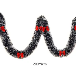 2M Christmas Tinsel Ribbons Green Cane Ribbon Garland Xmas Tree Hanging Pendent Ribbons Wreath Ornaments Party Home Decoration