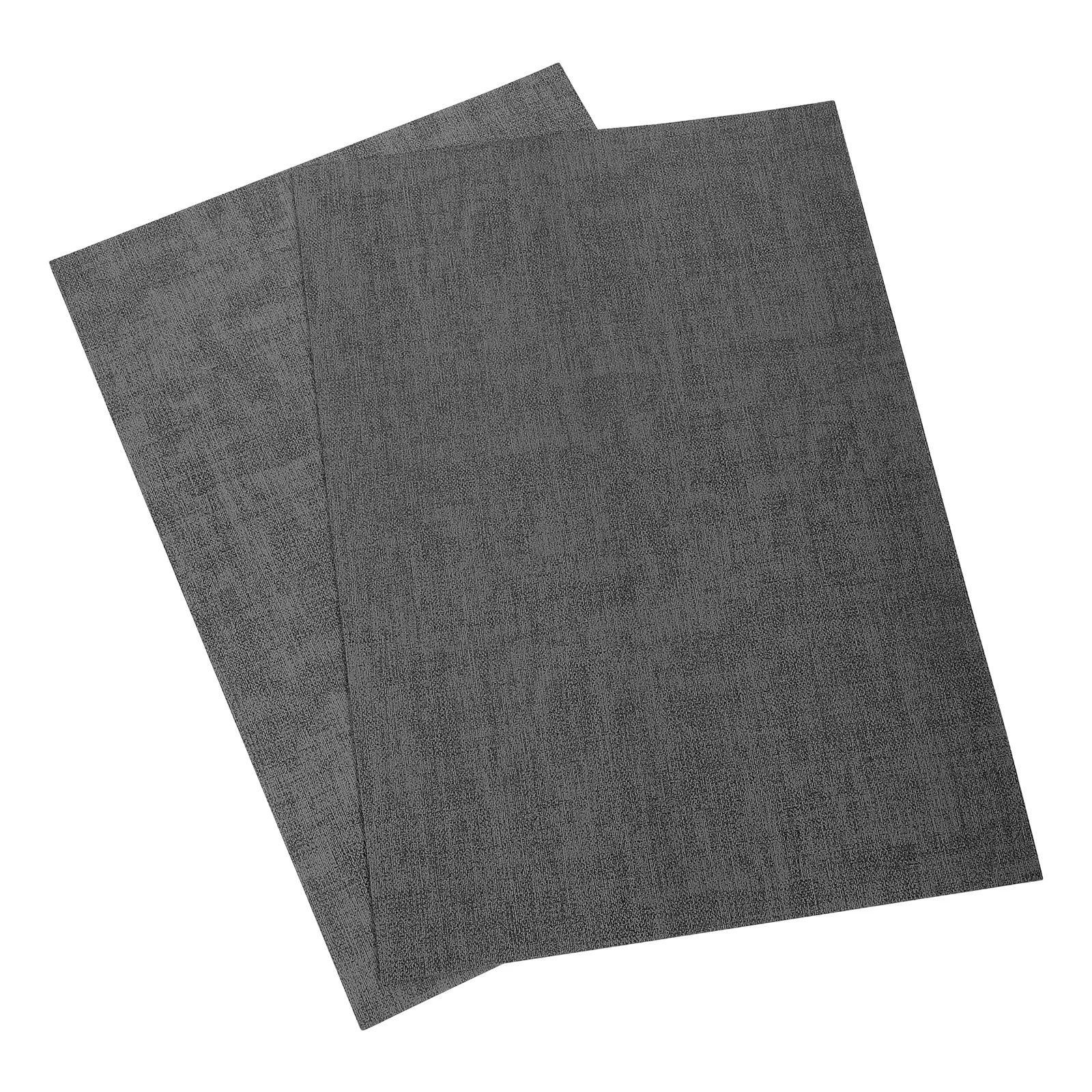 2 قطعة مفارش طاولة طعام صناعية على الوجهين مقاومة للماء ومقاومة للحرارة للمنزل والفندق والمطعم باللون الأسود #2