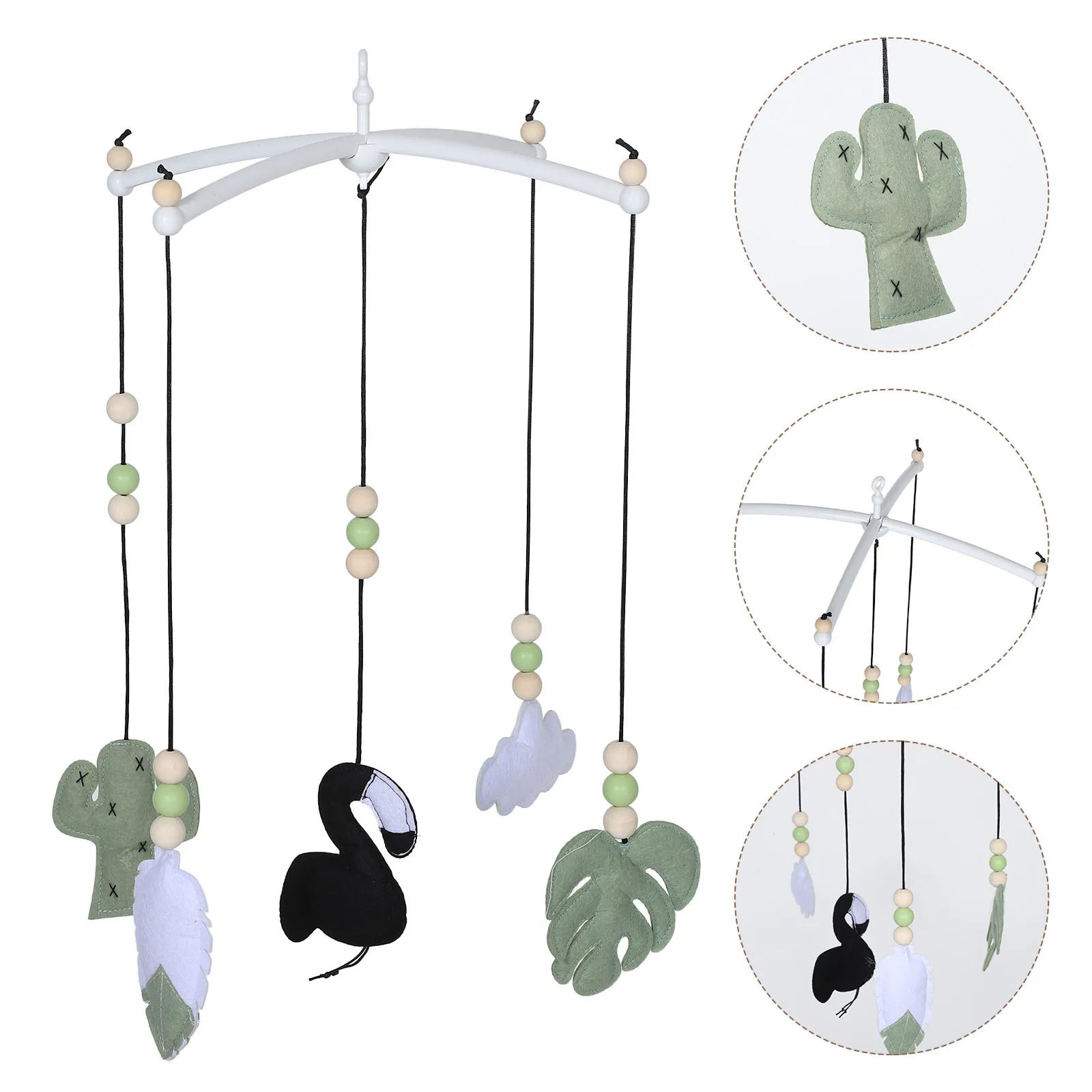 

Baby Crib Bell Animal Hanging Mobile For Nursery Stroller Newborn Soothe Boho Jungle Bed Canopy Decor