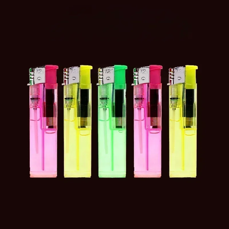 Transparent Plastic Electronic Lighter Open Flame Cigarette Lighter Supermarket Promotional Gift For Men