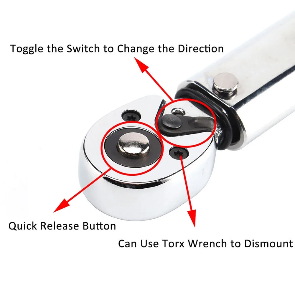 Ratchet Torque Wrench Square Drive 5-60N.m Reversible Ratchet Key 3/8 Inch Adjustable Torque Spanner Precise Preset Hand Tool