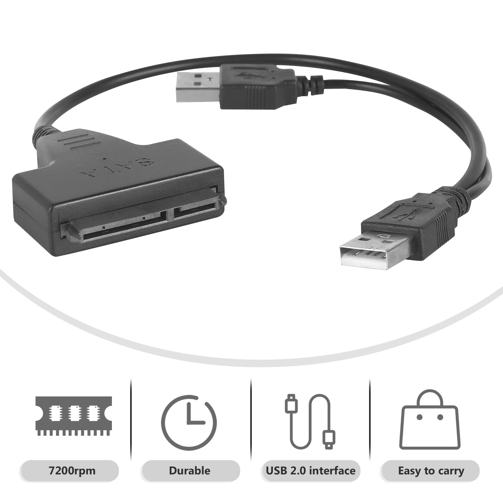 

Creative Design Usb To Cable 2.5 Inch Hard Disk Adapter Laptop External Data Transfer High Speed 7200Rpm Support Dual Usb