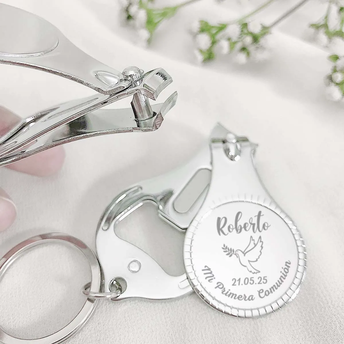 Communion Favors for Guests Personalized Nail Clipper Keychain with Bottle Opener First Communion Party Favors