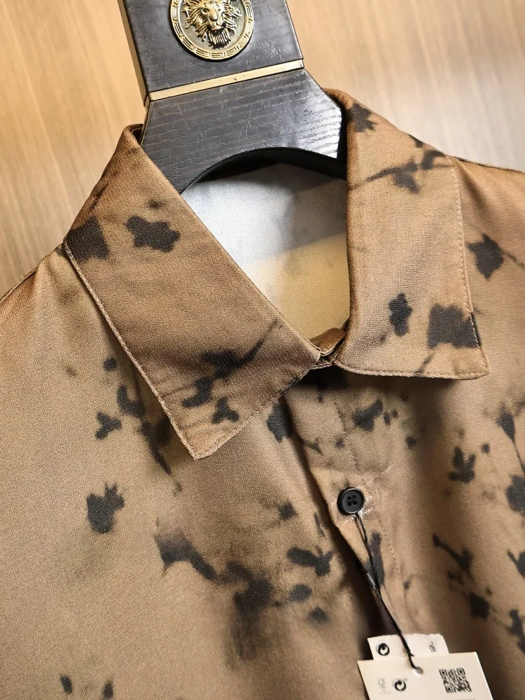 Loose Fit Men's Summer Shirt Fashionable Design Casual Short Sleeve Turn-down Collar Versatile Style Breathable Comfortable