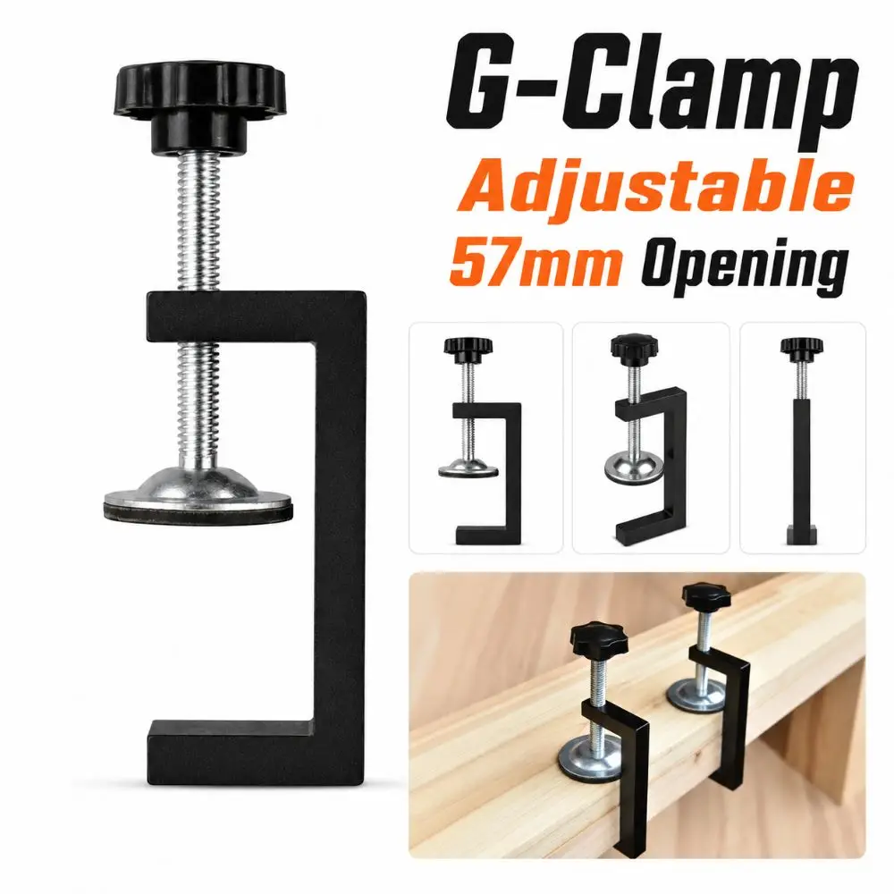 High Quality Aluminum Alloy G-Clamp Adjustable 57mm Opening Open Table Clamp Sturdy Plum Blossom Small Clamp Woodworking Tool