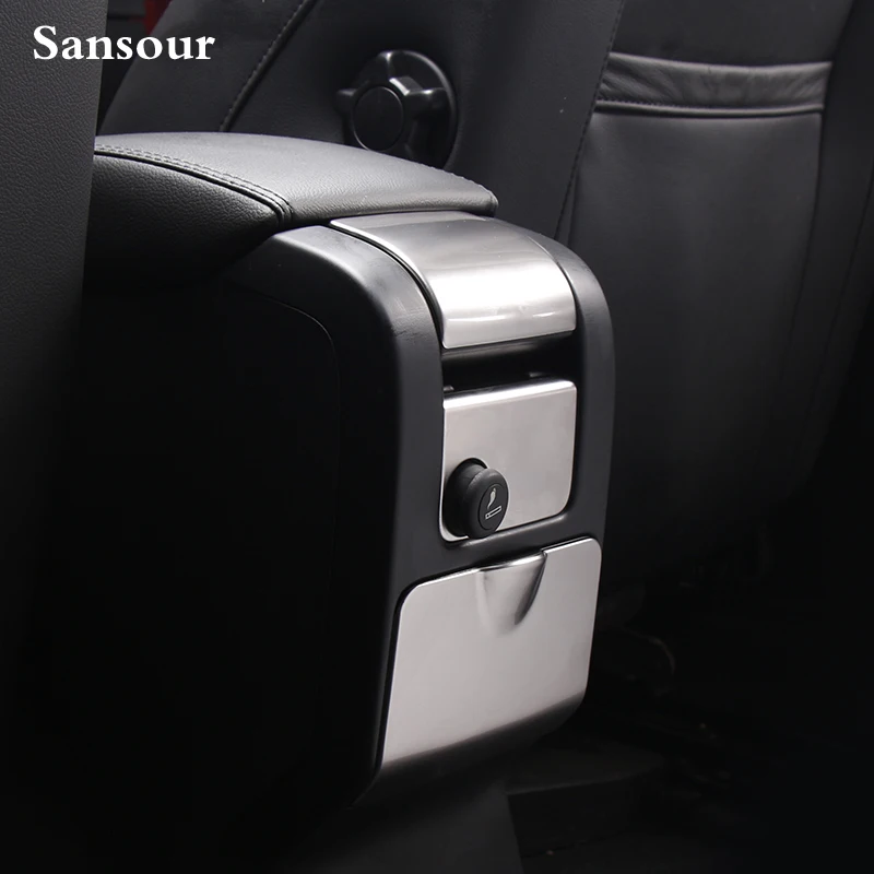 Stainless steel Console Armrest box cover decoration Car Interior Ashtray Cigarette lighter panel trim For Volvo XC60 S60 V60