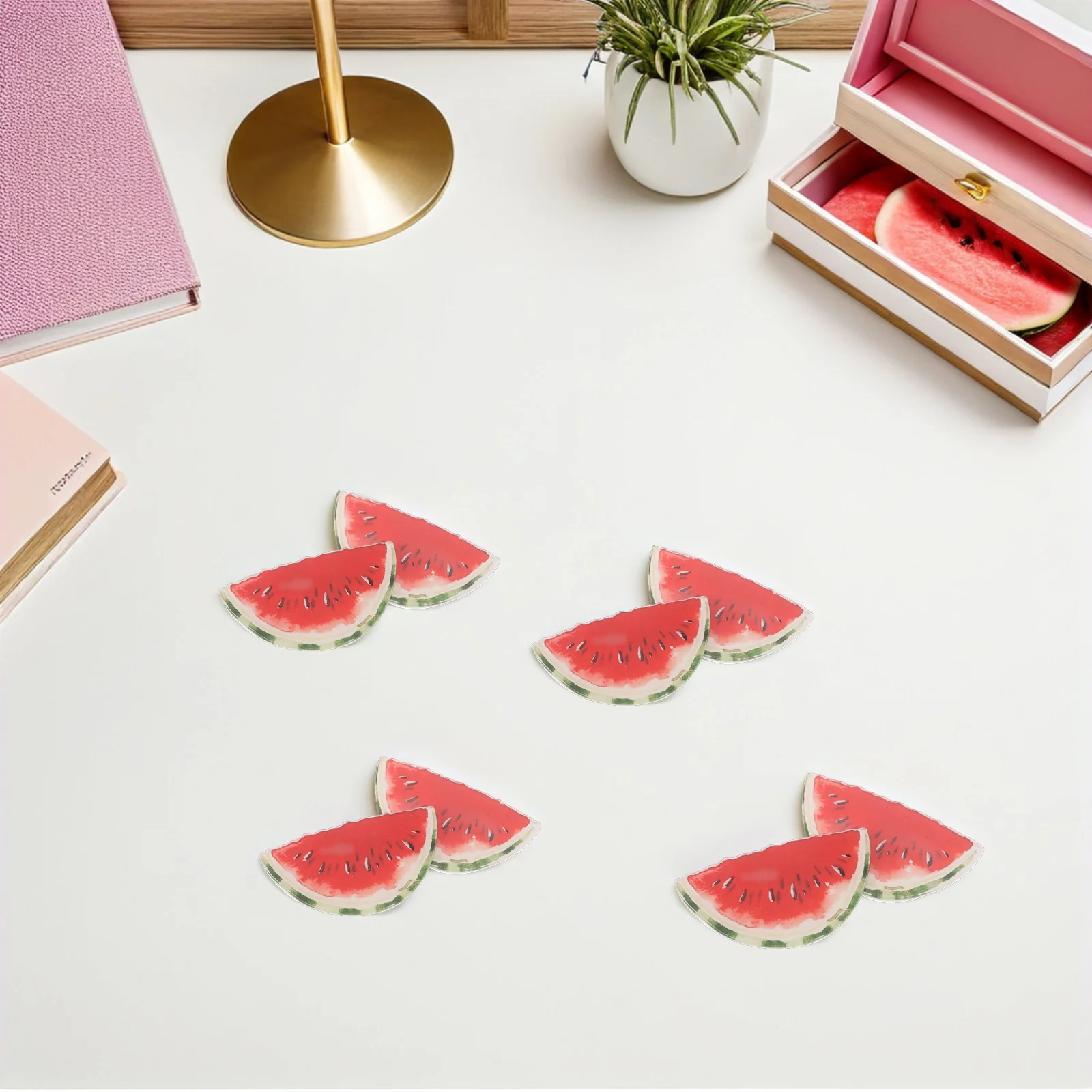 

50 Pcs Watermelon Brooch Accessories Cute Funny Lapel Acrylic Shaped Miss Aesthetic Badges Pin Summer Beach Pins