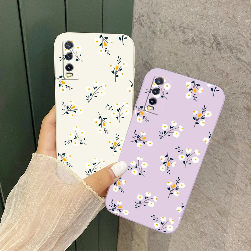 Y20 Stunning Flower Silicone Phone Case For VIVO Y20 Y20i Y21 Y21T Y20S Y76 Y200 Y35 V25E V22 V23 V25 Y38 S19 V30E Cover