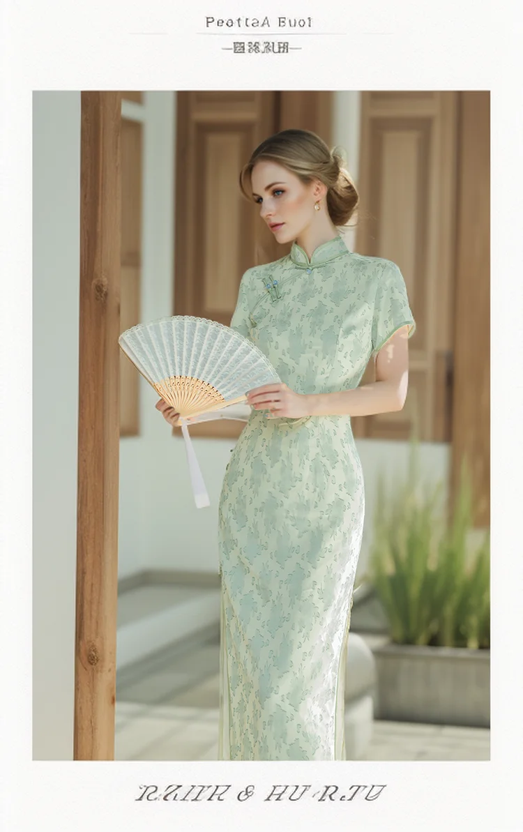 150 Petite girls short new Chinese young improved cheongsam national style dress slit waist mid-long xs summer