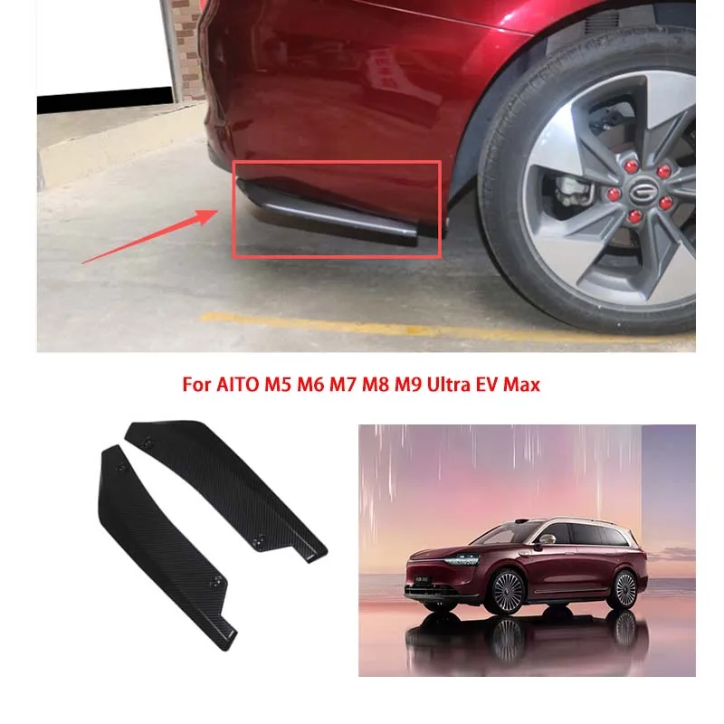 

Pair For AITO Car Front Rear Bumper Lip Splitter Scratch Protector 44.5cm Winglets Side Skirt Extension