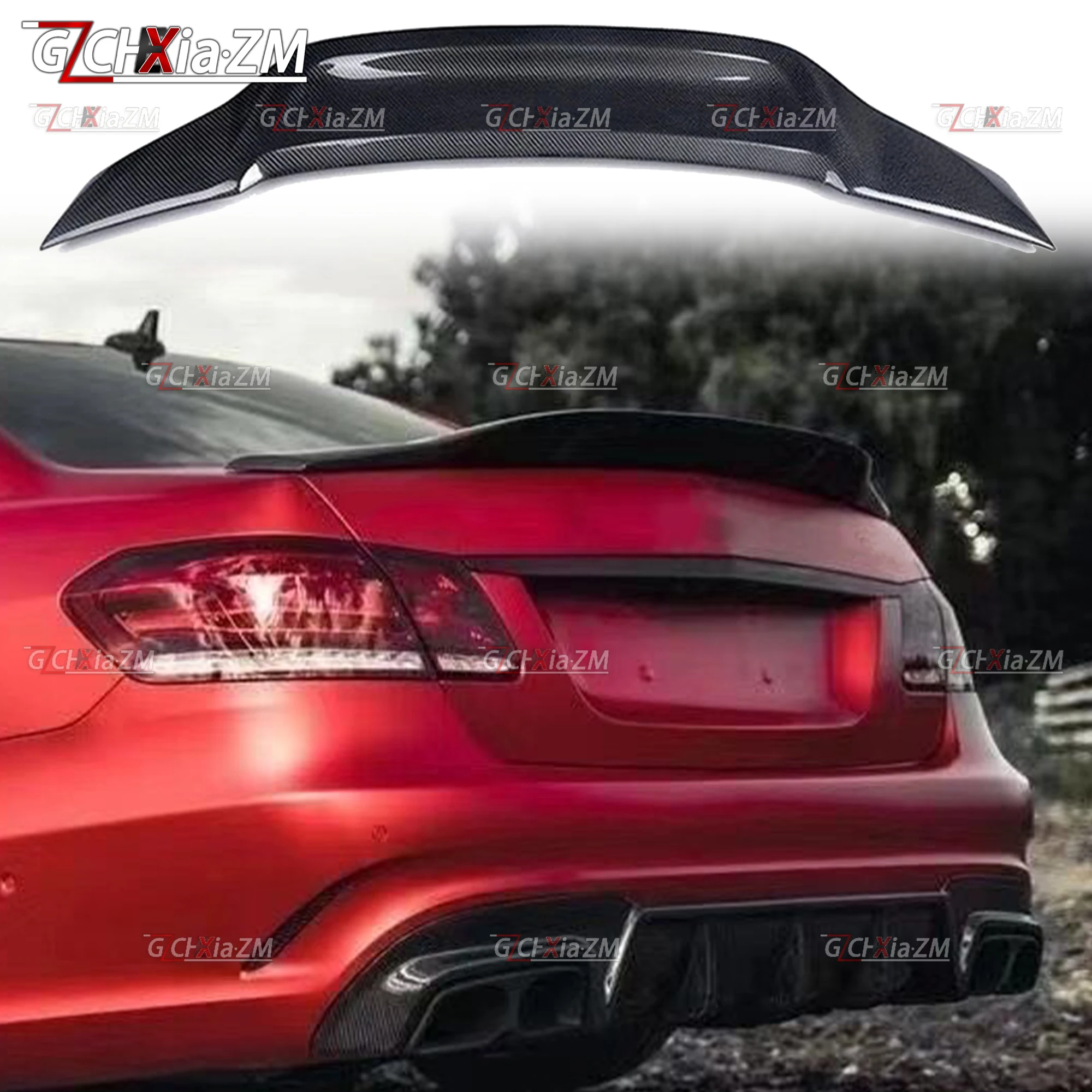 For 2009-2012 Mercedes Benz E Class W212 4Door E200 E260 E300 E350 Sedan E63 Trunk Lip Boot Cover Rear Spoiler R Styling view 3