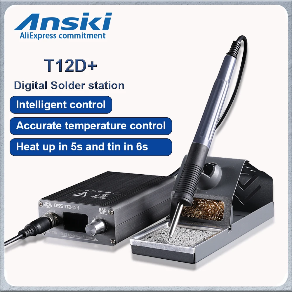 Паяльная станция OSS T12, 75 Вт, ЖК-дисплей, интеллектуальный контроль температуры PID для платы мобильного телефона, инструменты для ремонта сварки