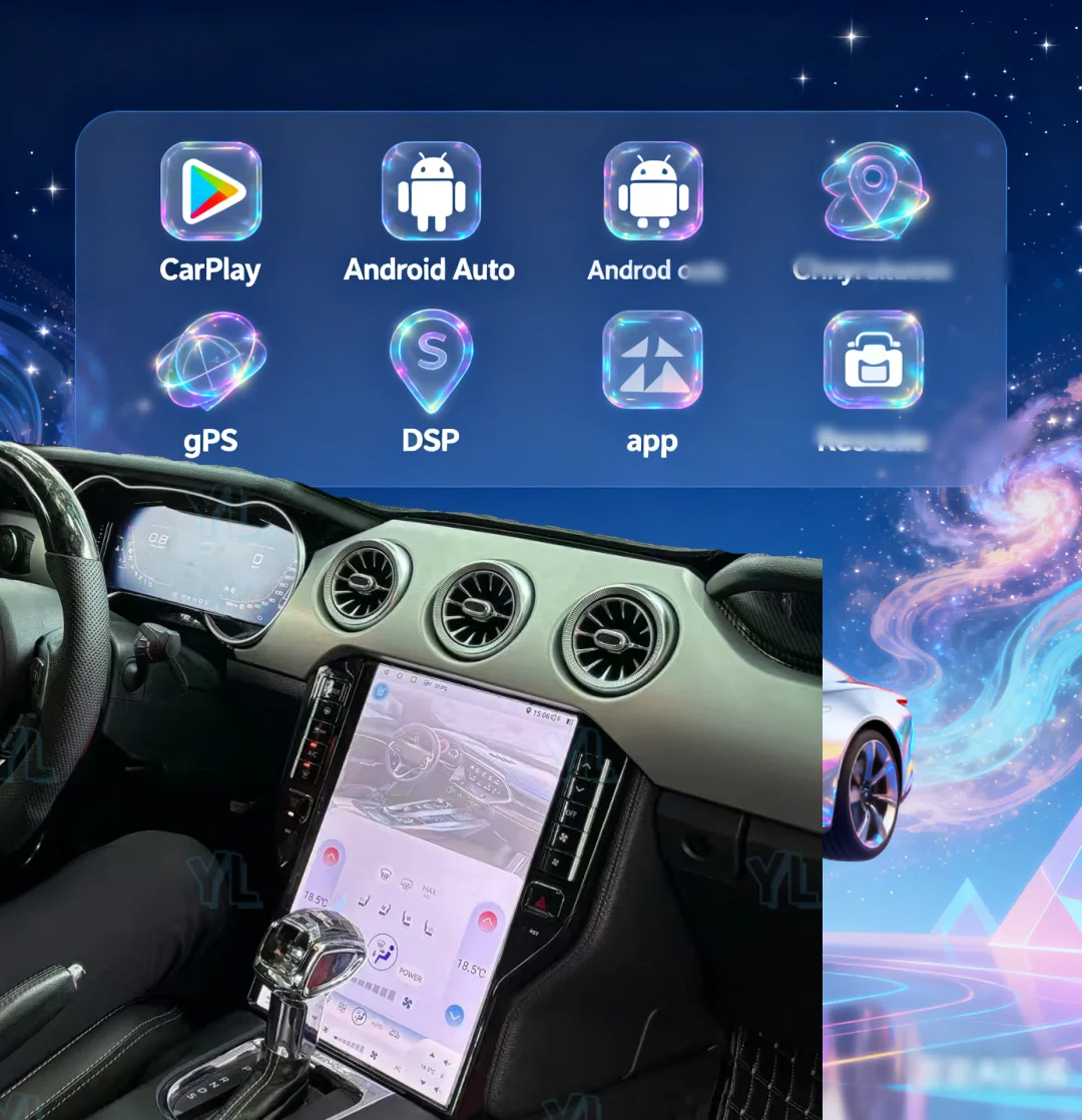 

YANGU 14.5" Android 14.0 For Ford Mustang GT 2015-2021 Car Multimedia Radio Stereo GPS Carplay WIFI Head Unit 4G 2Din Bluetooth