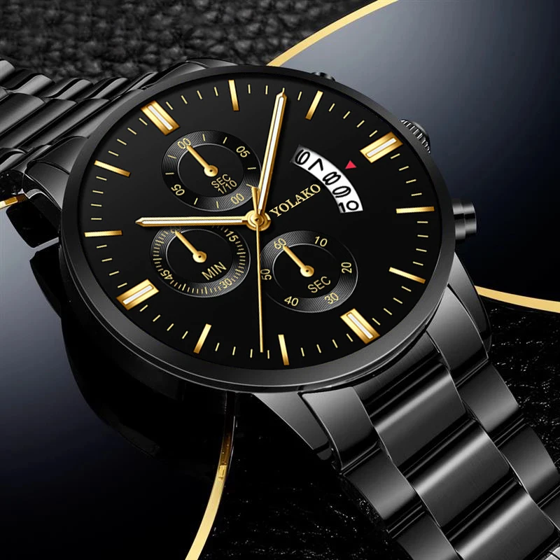 Reloj Zones-Montre-bracelet à quartz en acier inoxydable pour homme, montres d\'affaires, horloge de luxe, mode masculine, calendrier