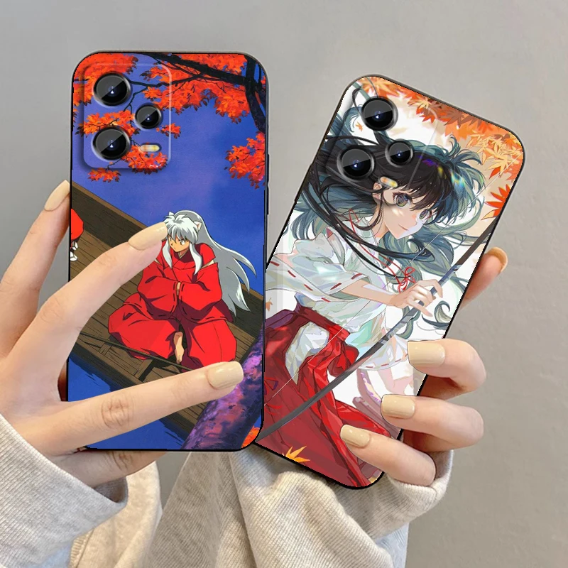 Anime I-Inuyashas Art For Xiaomi Redmi Note 13 12R 12 12S Turbo 11 11T 11S 10 10S Pro Plus 5G Black Soft Phone Case