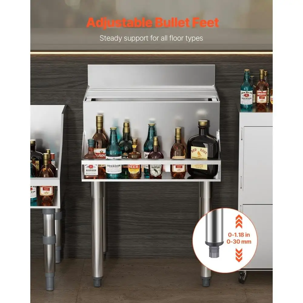 Underbar Ice Bin 61.6L Commercial Ice Storage Container with Sliding Lid and Bottle Holders for Bars and Restaurants