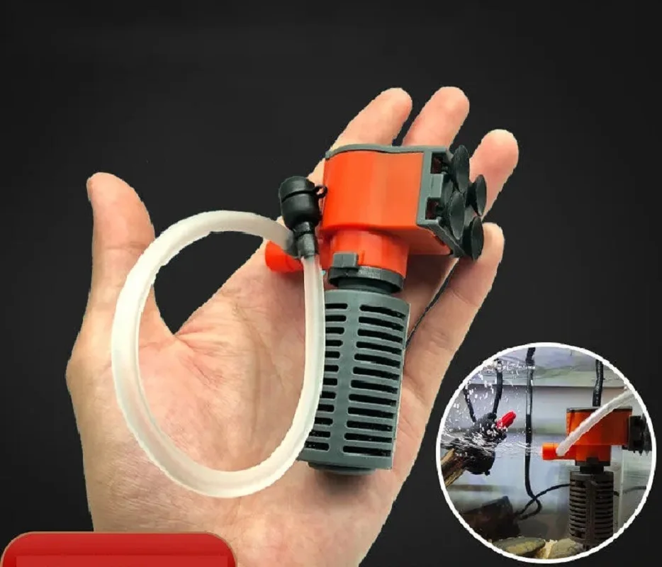 

3-IN-1 Mini Aquarium Internal Filter Submersible Water Pump Filter Oxygen Circulation For Fish Turtle Tank 3W 5W 220V