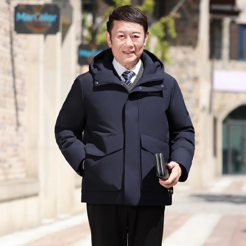 -30℃ Men's Clothing Goose Down Jackets Coats Parka Warm Winter Clothes Man Padded Jackets Luxury Padding Outerwear Hooded HX302