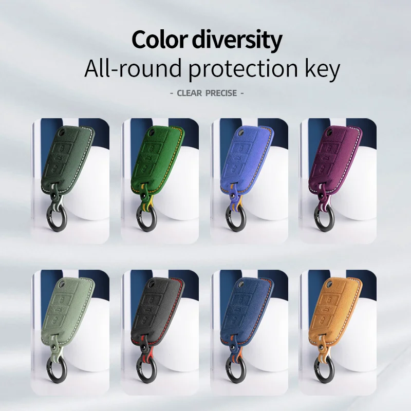 

Alcantara Suede Car Key Case Cover For VW Volkswagen Tiguan Mk1 Mk2 Magotan Passat B5 B8 Polo Golf 4 5 6 7 Mk7 Jetta Keychain
