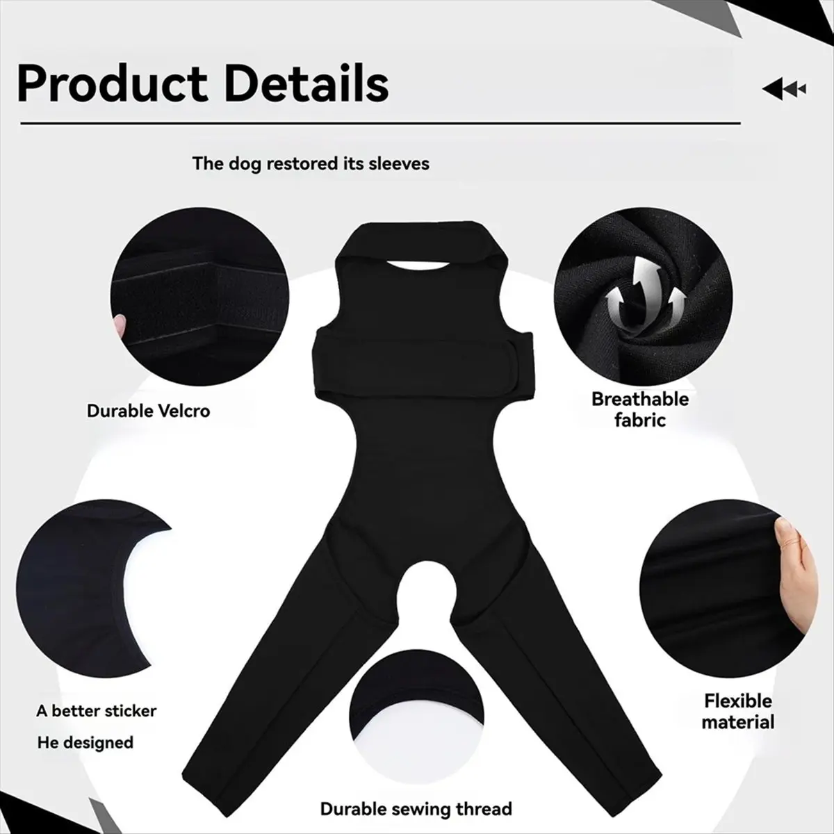 *ABKM Dog Knee Brace for Torn ACL Hind Leg - Adjustable Dog Leg Braces for Both Back Legs with 4 Stabilizer S