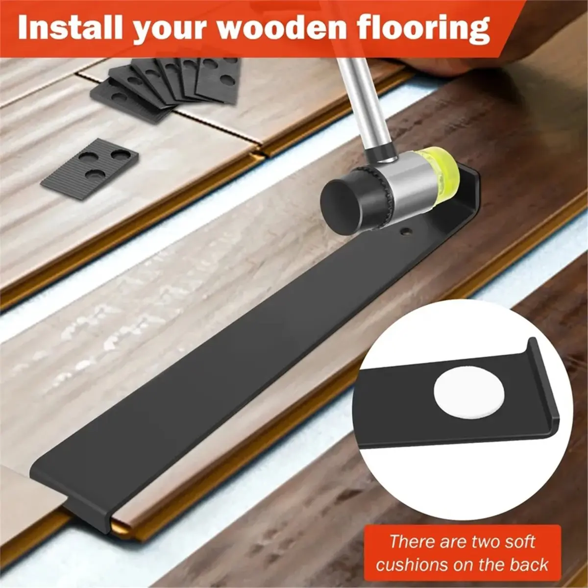 Promotional-23Pcs Wood Floor Installation Kit Complete Laminate Wood Flooring Tool with Double Faced Hammer Heavy Duty Pull Bar