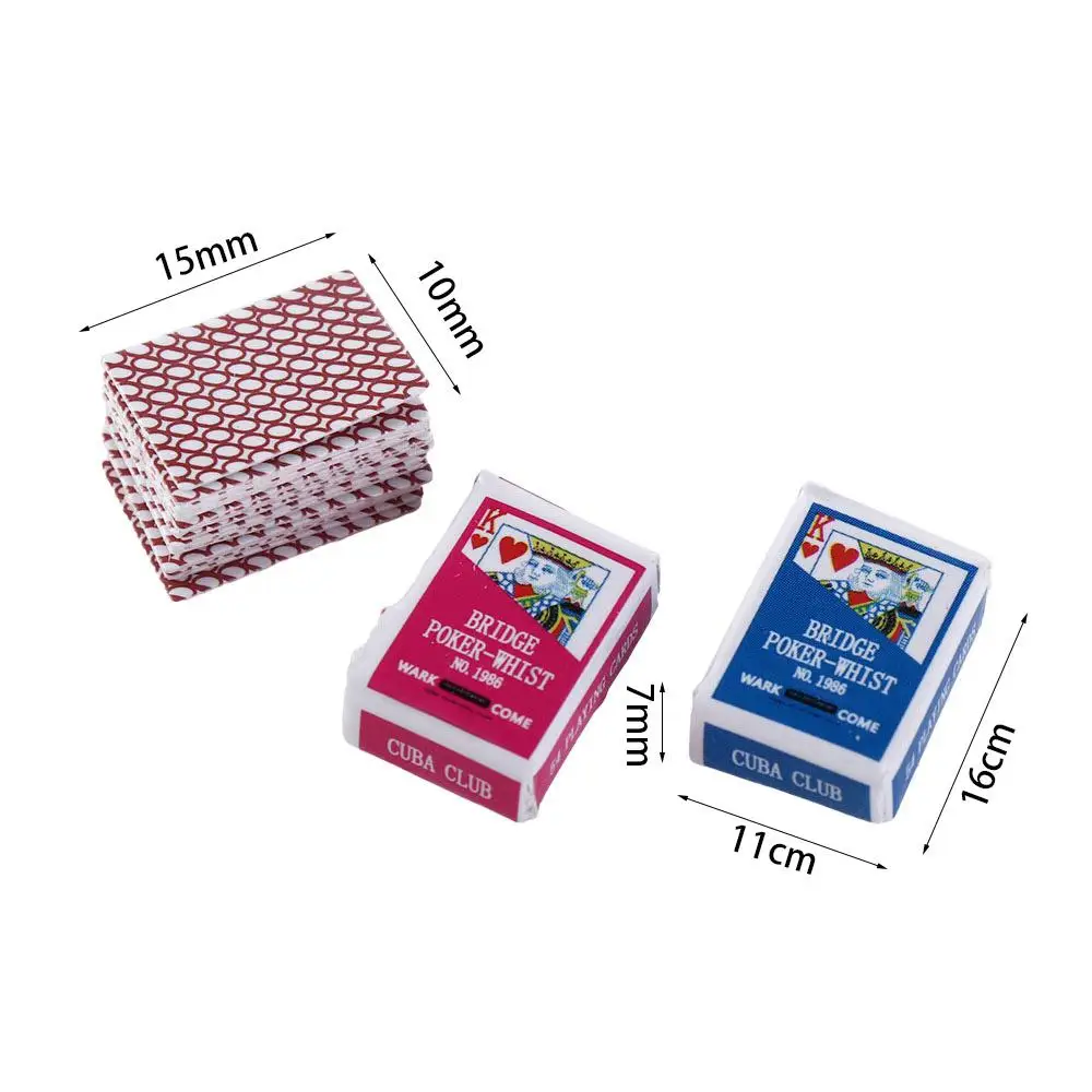 장식 재미있는 모델 장난감 용품 미니어처 게임 포커 미니어처 인형의 집 미니 카드 놀이 포커 카드 놀이