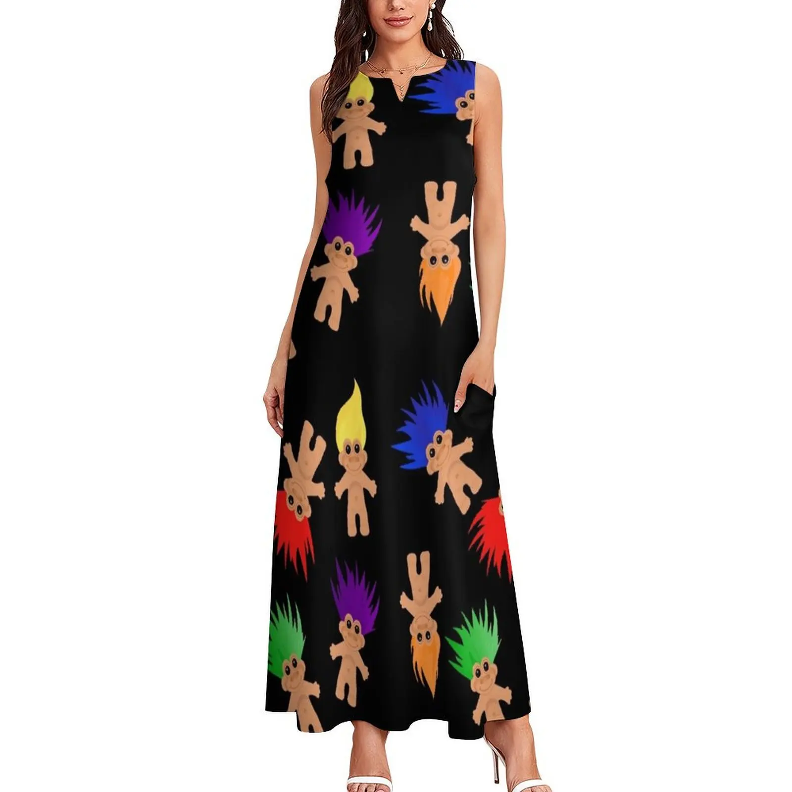 Troll Dolls Pattern Long Dress prom dress long dress women Women's summer long