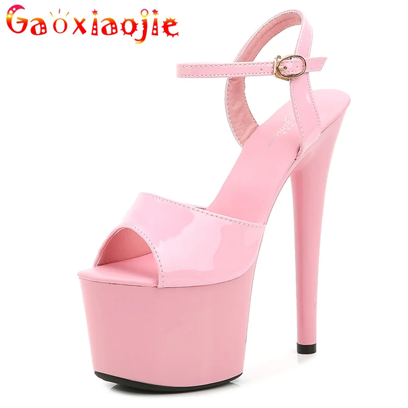 2024 Sexy Strippers Dancing Shoes Women Catwalk Show Sandals 17 CM High Heels Waterproof Girls Shoes Party Club Platform Shoes