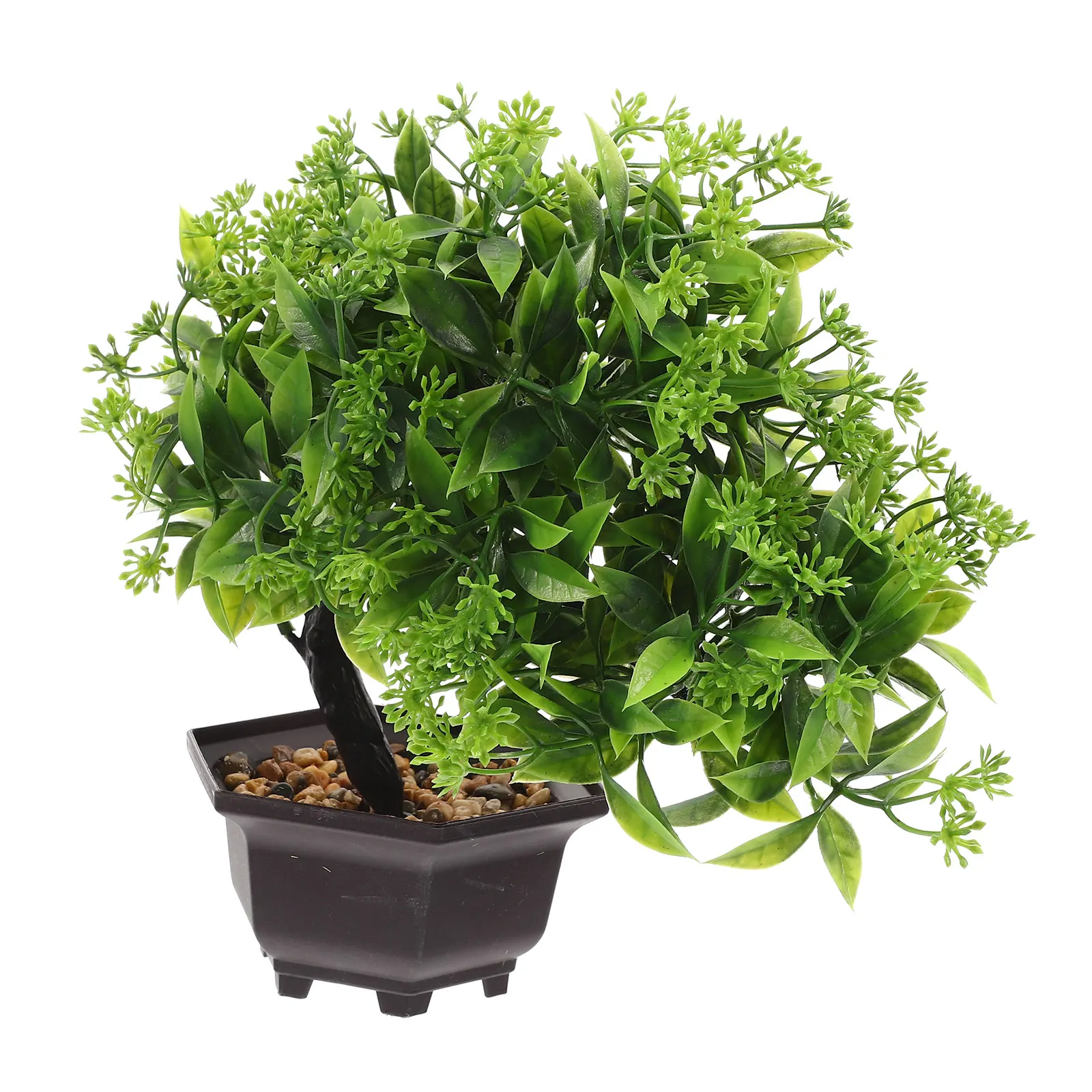 

Stylish Artificial Plastic Fake Plant Decor For Home Office Hotel Indoor Space Reusable Potted Bonsai Tree Fake Plant Adornments