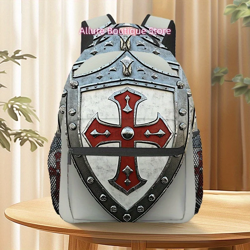 Knights Templar Cross Shield (4) Printed Backpack, Men's Outdoor Sports Backpack Hiking Backpack, Camping, Casual Party, Unisex