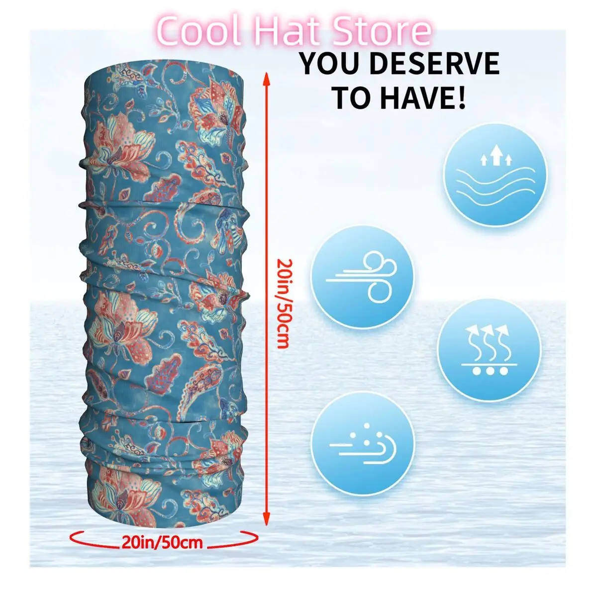 Baroque Art Scarf Neckerchief Neck Face Mask Polyester