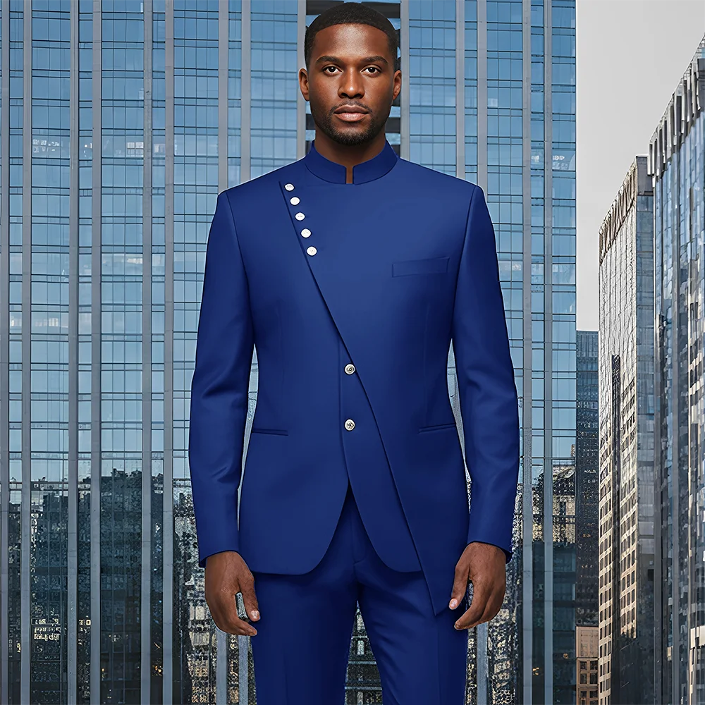 

Indian-Style Men's 2-Piece Suit — Custom Colors, Slim Fit, Wedding Groom's Tuxedo — Complete Suit Set