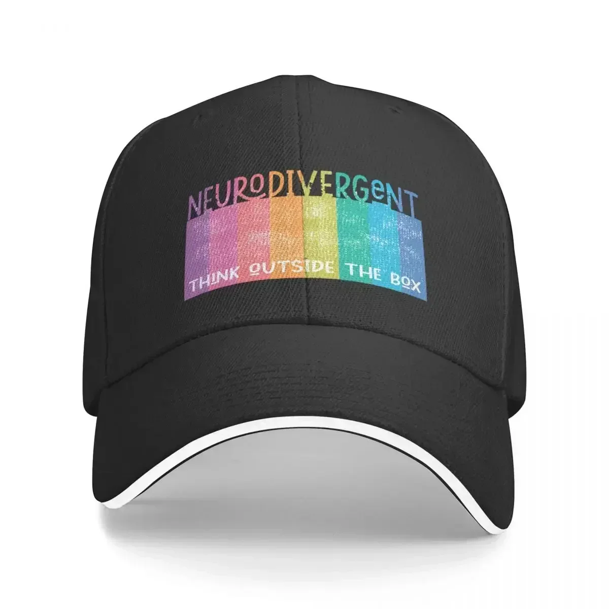 Colorful Neurodivergent Rainbow Design Unisex Caps Outdoor Trucker Baseball Cap Snapback Breathable Hat Polychromatic Hats