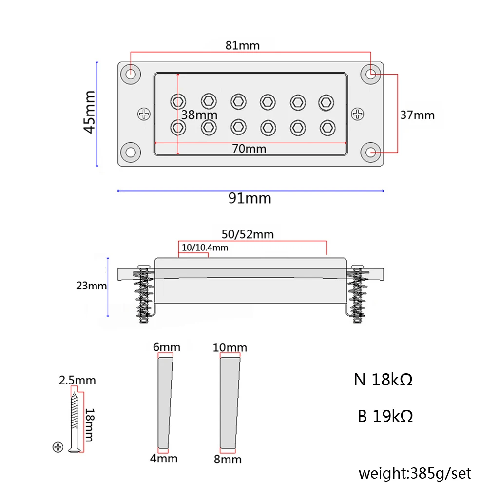 Guitar Humbucker Pickups for LP Electric Guitars with Mounting Screws