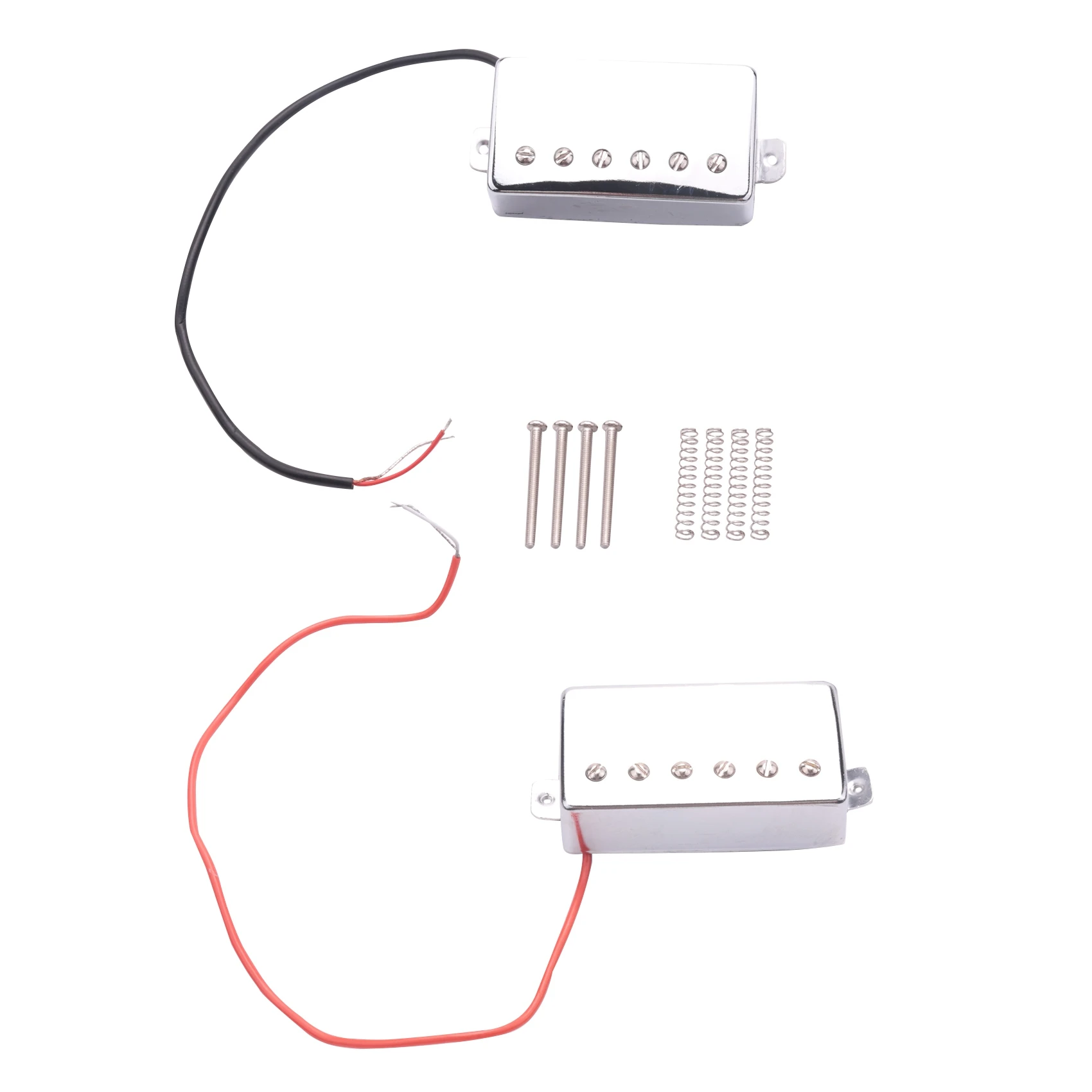 

Set of 2 Electric Guitar Humbucker Pickup Neck Bridge Pickups Chrome