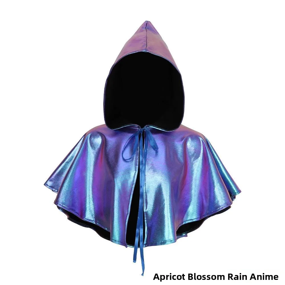 loween Laser Blue  Role-plang Hooded Cloak Sun Protection Clothes iny awl Performance Dopane Outfit Women