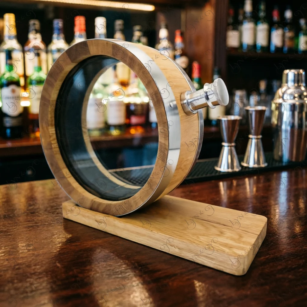 2000ML Clear O-Shaped Oak Aging Barrel French Oak, Heavy Toast (HT) For Whiskey,Brandy, Sherry – Home Bar Decor And Display Gift