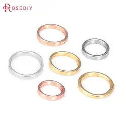 4MM 5MM 6MM 14MM 20MM 28MM 18K Gold Color Silver Color Brass Round Closed Rings Jump Rings Jewelry Making Accessories