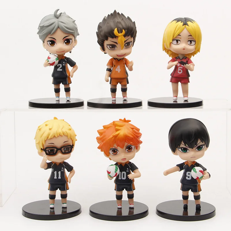 8Pcs/1Set Haikyuu Figure Oikawa Tooru Model Q version Hinata Shoyo Toy Kei Tsukishima Gift Collection Tadashi Yamaguchi PVC