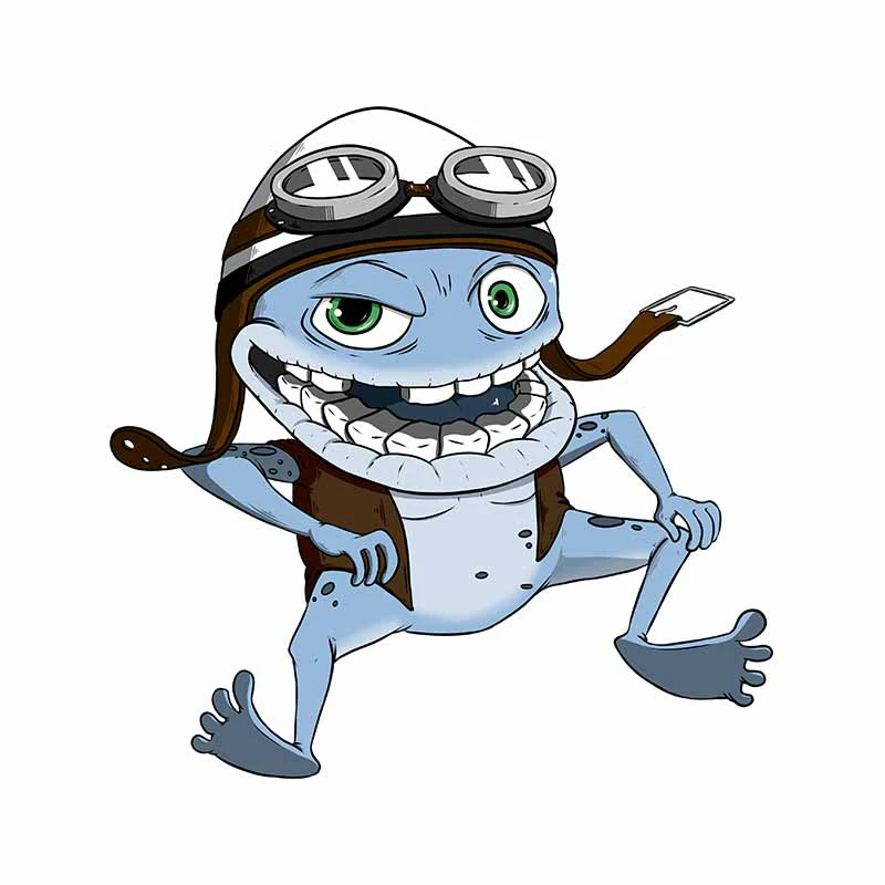 F506# Car Stickers Motorcycle Decals  Funny Crazy Frog Cartoon Decorative Accessories,to Cover Scratches Waterproof  PVC