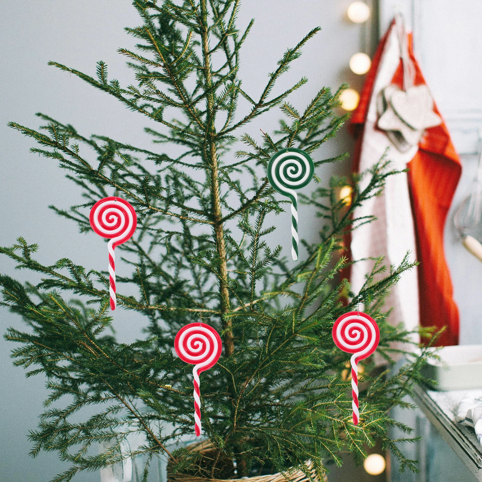 

8 Pcs Christmas Candy Hanger Decorations Ornament Tree Holiday Ornaments Plastic Hanging Cane Pendant