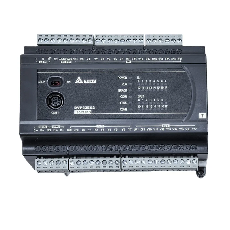 100% New  DVP ES2 Series DVP20EX200R / T PLC Programming Controller for AOI Inspection Machine