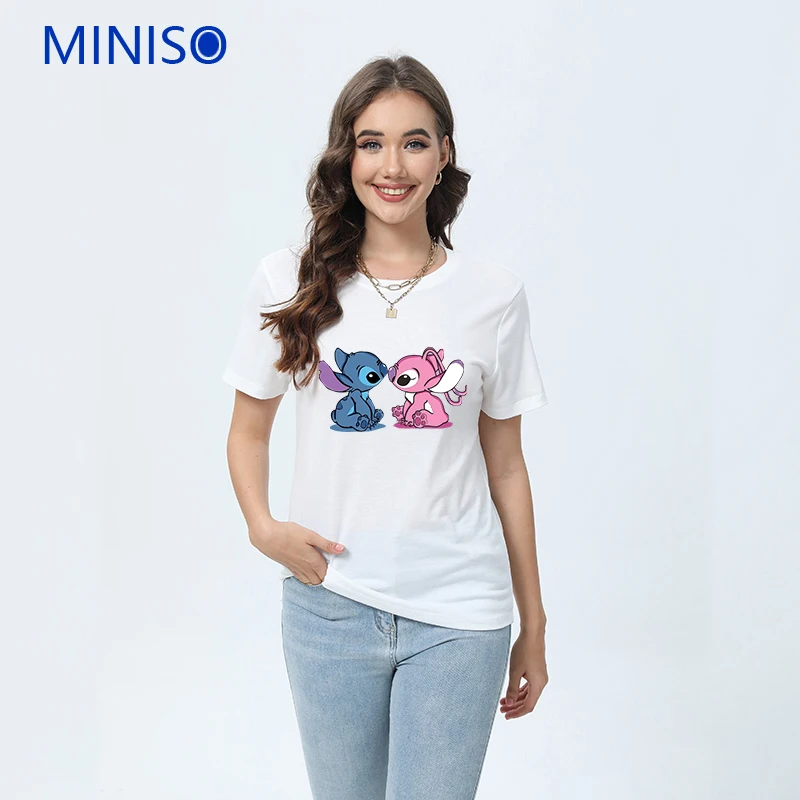 

Print women's Short Sleeve T-shirt Cute Everyday Wear Disney Mickey Friends Cartoon Tops Clothing Personalized