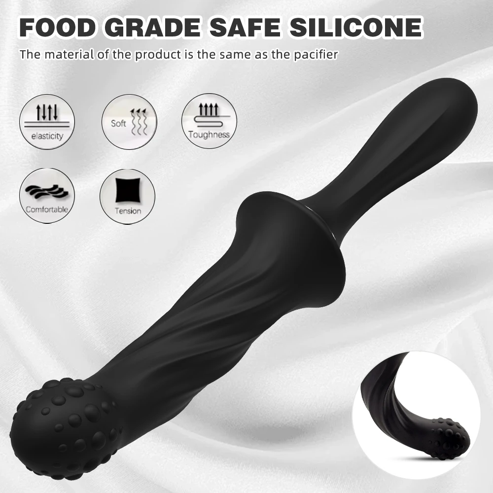 Handheld Dildo Vibrator Powerful G-spot Stimulator Butt Plug Clitoral Massager Vibrating Anal Plug Adult Sex Toys for Couple view 3