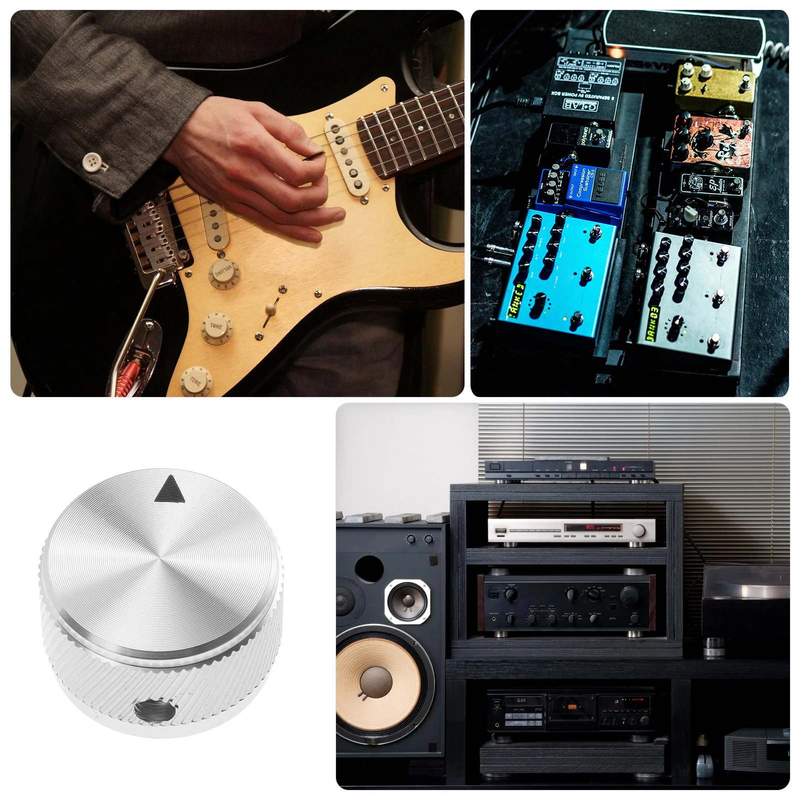 

2pcs Volume Control Knob For Electric Guitar Aluminum Alloy Audio Rotary Knob Speaker Amplifier Effect Control Instrument